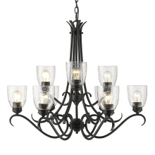Golden 8001-9 BLK-SD - Golden Lighting Parrish 9-light Chandelier in Matte Black